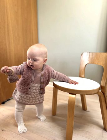 Smallstuff Dress, Ao Rabbits, Merino Wool, Powder - Pink - 68/74