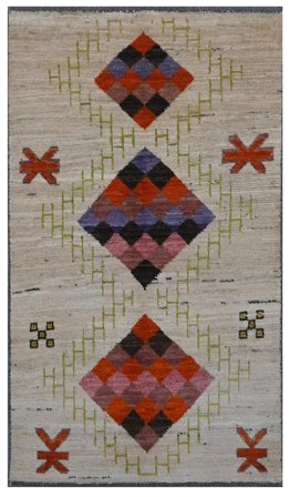 Hand Knotted Moroccan Berber - Afghanistan 80X145 Wool Rug Dark Grey/Dark Yellow Small