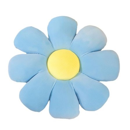 Blomstergulvpude Daisy Blomsterform Pude Sød Siddepude Plys Stolpude Pude Hjemmeindretning til Piger Kvinder (blå, 38cm)