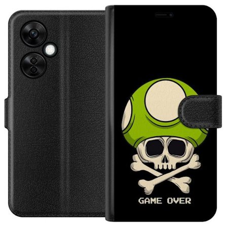 Yhteensopiva Lompakkokotelo OnePlus OnePlus Nord CE 3 Lite Pelimotiivi, jossa on kuolonsyöjä ja vihreä sieni retro pelityylillä ja tekstillä game