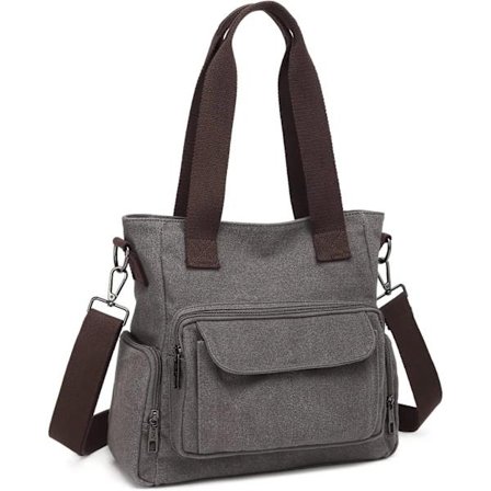 Canvas Tote Taske til Damer Skuldertaske Crossbody Taske Lille Håndtaske Multifunktionel Top Håndtag Arbejdstasker