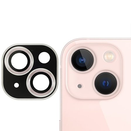 TOTU iPhone 13 Mini / 13 metallram härdat glas kameralinsskydd - Roséguld