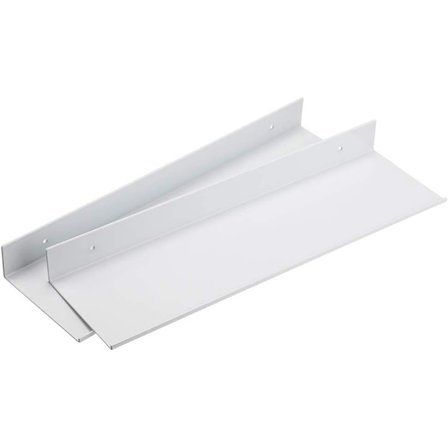 2 st vita vägghyllor 40 cm vita flytande hyllor rektangulära flytande vägghyllor lackerade vita metallväggskivor