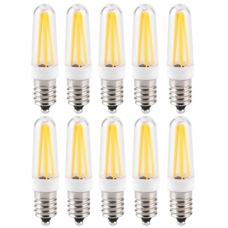 10 stk. 3W lille pære E14 sokkel varm hvid hjemmebelysningspære til lysekrone loftslampe