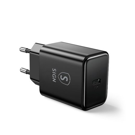 SiGN USB-C PD Laddare 20W - Svart