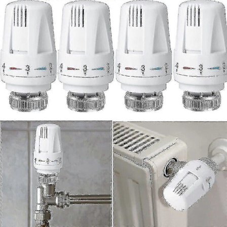 4x Termostatisk Hoved Radiator Kontroller Termostatisk Hoved Varmeventil M30 X 1.5