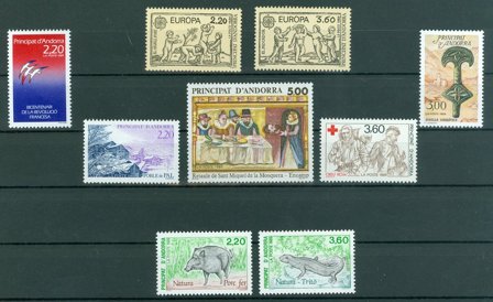 Fransk Andorra - Årgang 1989 - Postfrisk - YT 376-384