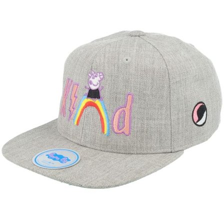 Peppa Pig - Grå snapback Keps - "Kids Heather Grey Kind Rainbow Snapback " @ Hatstore