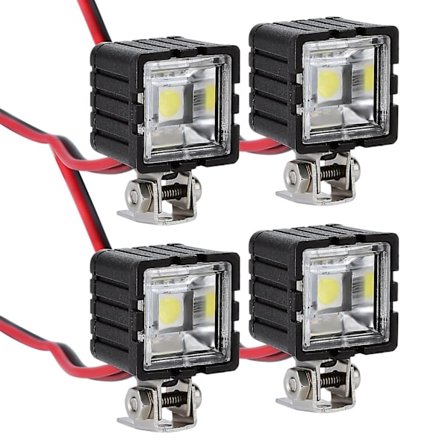 Injora LED-lys, lyse forlygter, projektør til 1/10 RC Crawler-bil Trx4 Trx6 Axial Scx10 90046 Wraith Rr10 Vs4-10 Redcat Gen8 [DB]