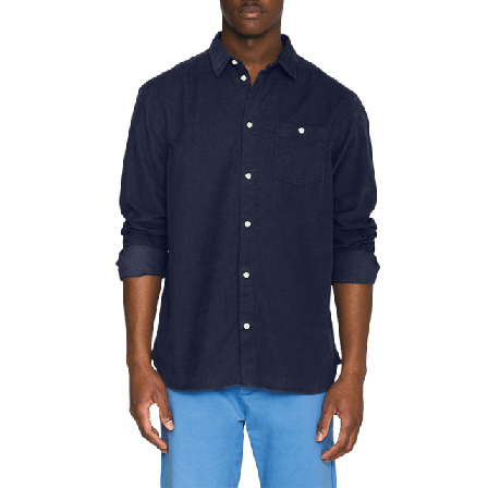 Knowledge Cotton Apparel Regular Fit Corduroy Shirt - GOTS/Vegan Skjortor Herr Blå S