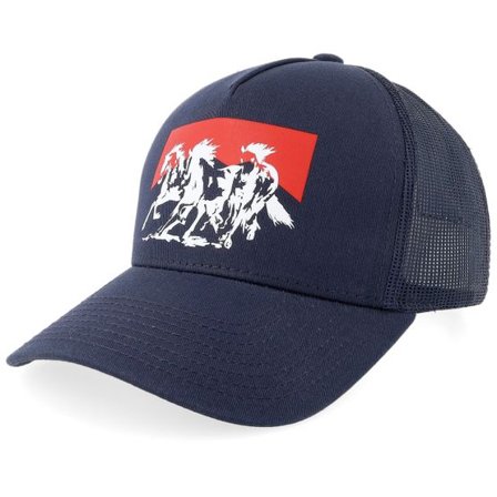 Wild Spirit - Blå trucker Keps - Wild Horses Blank Navy A-frame Trucker @ Hatstore