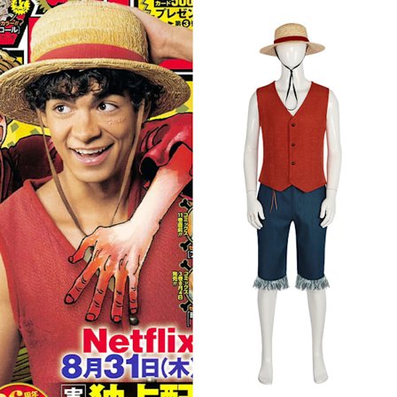 Anime Monkey D Luffy Cosplay Kostym