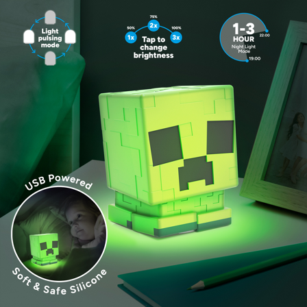 MINECRAFT - Creeper - Uppladdningsbar lampa 15cm