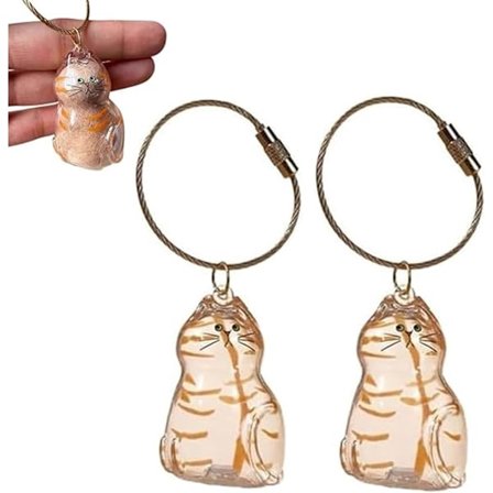 ING 2-osainen kissankarvainen avaimenperä, kissankarvojen (viiksien) säilytysastia, kapselisäilytyslaatikko, matkamuistolahja, lemmikkieläinten 