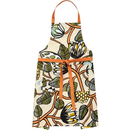 Marimekko Marimekko Tiara forklæde, sand/grøn/orange - OrangeGrøn | KitchenOne