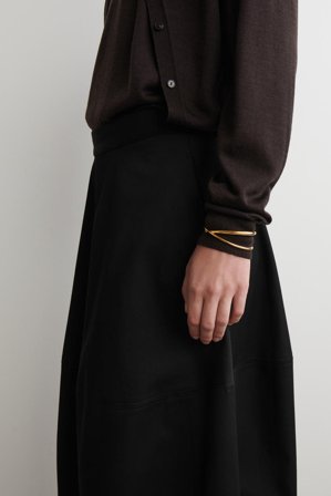 COS Women's Gonna Midi Voluminosa In Cotone in Nero