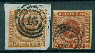 Danmark 1854 - AFA IIId+IIIe