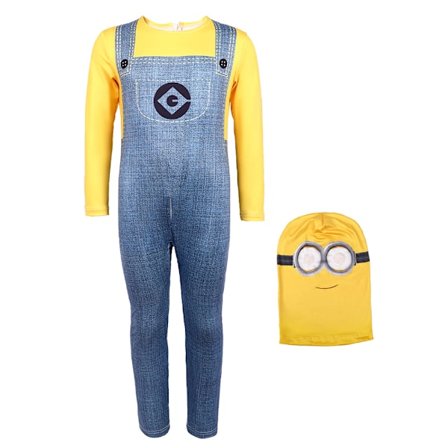 Minions Cosplay Halloween Kostyme Barn Fancy Dress Lue Hatt Jumpsuit Antrekk