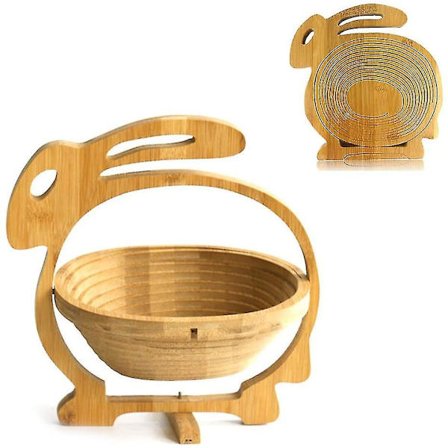 Foldbar Dyre-Frugtkurv Bambus Frugt Skål Holder