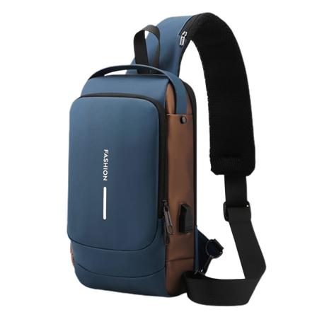 Antistöld axelväska affärs herr bröst crossbody väska med