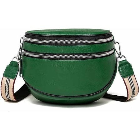 Crossbody taske til kvinder med bred rem, bæltetaske til kvinder i læder, lille