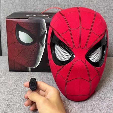 Mascara Spiderman Hovedbeklædning Cosplay Bevægelige Øjne Elektronisk Maske Spider Man 1:1 Fjernbetjening Elastisk