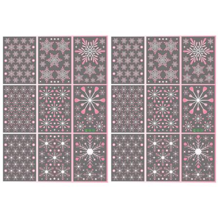 2 set med flerfärgade valfria statiska snöflingor fönsterglas