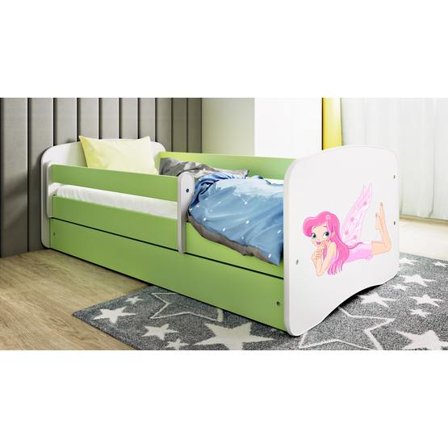 Kocot Kids Barnsäng - Babydreams Grön - Fairy With Wings 160x80 Cm - Litenleker
