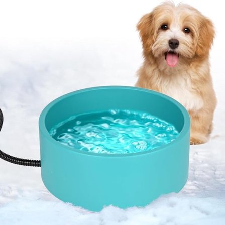 Hundskål - Uppvärmd hundskål - Frostsäker och bitresistent design - 3,2 liters kapacitet - Perfekt för hundar och katter - Matskål för katter och 