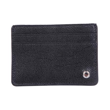 Orciani, Pebbled effect logo plaque cardholder Czarny, Mężczyzna, Rozmiar: ONE Size