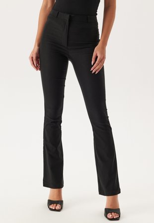 Bubbleroom - Everly High Waist Stretchy Bootcut Trousers - Black - Kläder