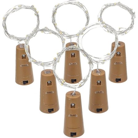 6 Styk Flaskelys Korkform 1 Led Miniature Feelygter Til Fest Fødselsdag Bryllup Hjem Bord Dekoration, Varmt Hvidt