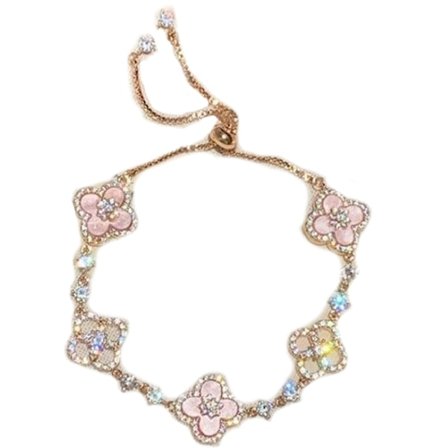 Vintage Inspirert Perler Kløver Charm Armbånd Justerbart Håndkjede For Kvinner