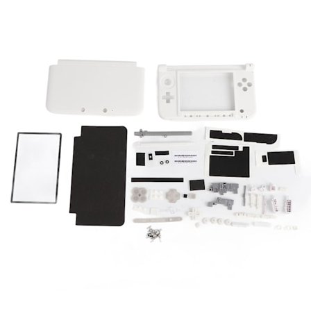 3DS XL Full Housing Replacement Kit - Vit Komplett Skal Reparationsdelar
