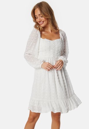 BUBBLEROOM Dobby Dot Ruched Dress Klær