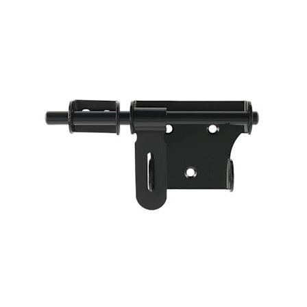 Loquet dørlås Skydedør Portal Lås 15 cm Med Hængelås til Udendørs eller Indendørs Dørlås, sort rustfrit stål,