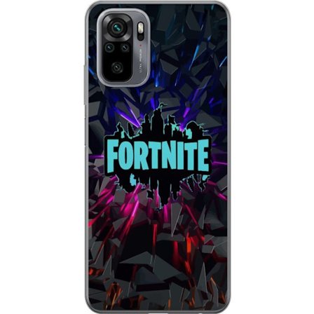 Kompatibel Mobilcover til Xiaomi Xiaomi Redmi Note 10 Spilinspireret abstrakt logo design med eksplosive former, neonlys og dynamisk energi til modern