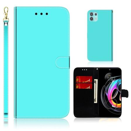 Mirror Motorola Edge 20 Lite Flip Etui - Cyan Green