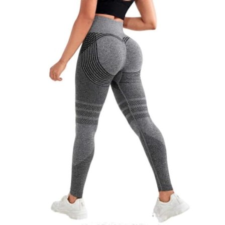 Cellulite 3D Leggings, Høy Midje Butt Lifting Tummy Training Control, Anti Cellulite Leggings for Gym Trening Lys Grå Light Grey