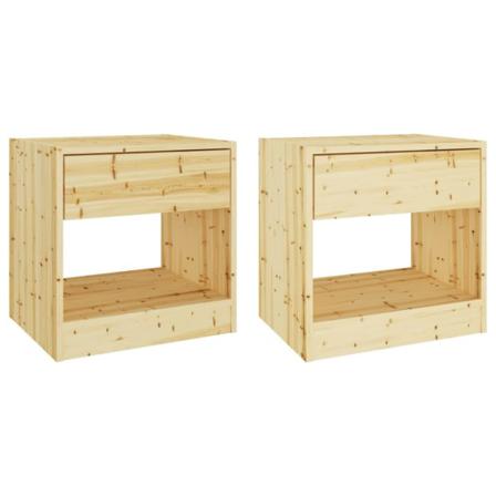 Vidaxl Sängbord 2 St 40x31x40 Cm Massiv Furu Brun