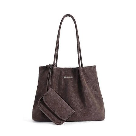 Vintage Ruskind Shopping Tote til Kvinder, Stor Kapacitet Arbejde Pendler Crossbody Taske