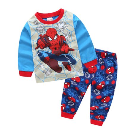 IC 2-pack Spiderman Pyjamas Barn Super Mjuk T-shirt Byxor B 120CM