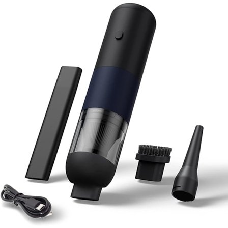 Bilstøvsuger trådløs, kraftig sugeevne 9000PA, USB-C hurtiglading, støvsuger 3 i 1 støvsuger og luftblåser, bærbar håndholdt støvsuger for bil, hjem, 