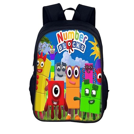 Numberblocks Lasten Reppu Pojille ja Tytöille Kouluun ja Matkalle Lahjaksi