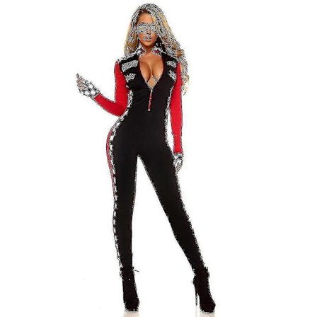 Racerkøreruniform Pige Racerkører Jumpsuit Til Dame Halloween Festkostume_y