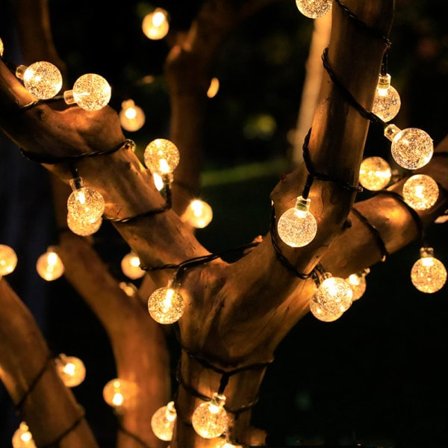 5M lyskæde med 20 LED-lys, solcelledrevet dekorativ lyskæde til hjemmehave, terrasse, udendørs dekoration (ca.){HH}