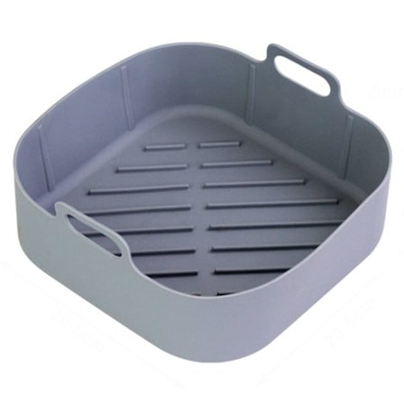 Airfryer Silikoneform Fødevaregodkendt Genanvendelig Varmebestandig Ovn Tilbehør Grå Grå Grey Square Slash