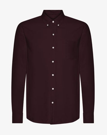 Organic Button Down Shirt - Oxblood Red - Male - XS