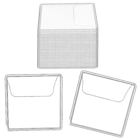 150 stk. Enkelt Lomme Mønt Flip Møntlommer Holdere Klar PVC Møntbeskyttere Plastik Møntholdere (5,5 x 5 cm firkant)