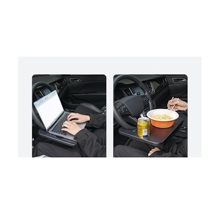 Styrningshjulbricka med bilgapsfyllare Organizer, matbricka för att äta i bilens bärbara skrivbord, resebil